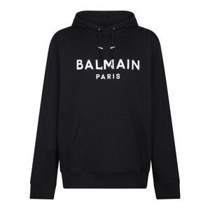 BALMAIN Paris Logo Hoodie Men NOIR BLANC Outerwear